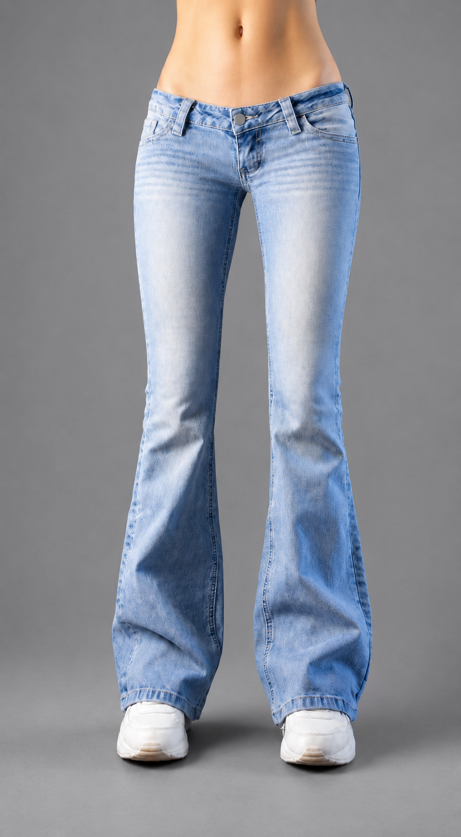 Ultra-Low Rise Bootcut Jeans – Stone Wash