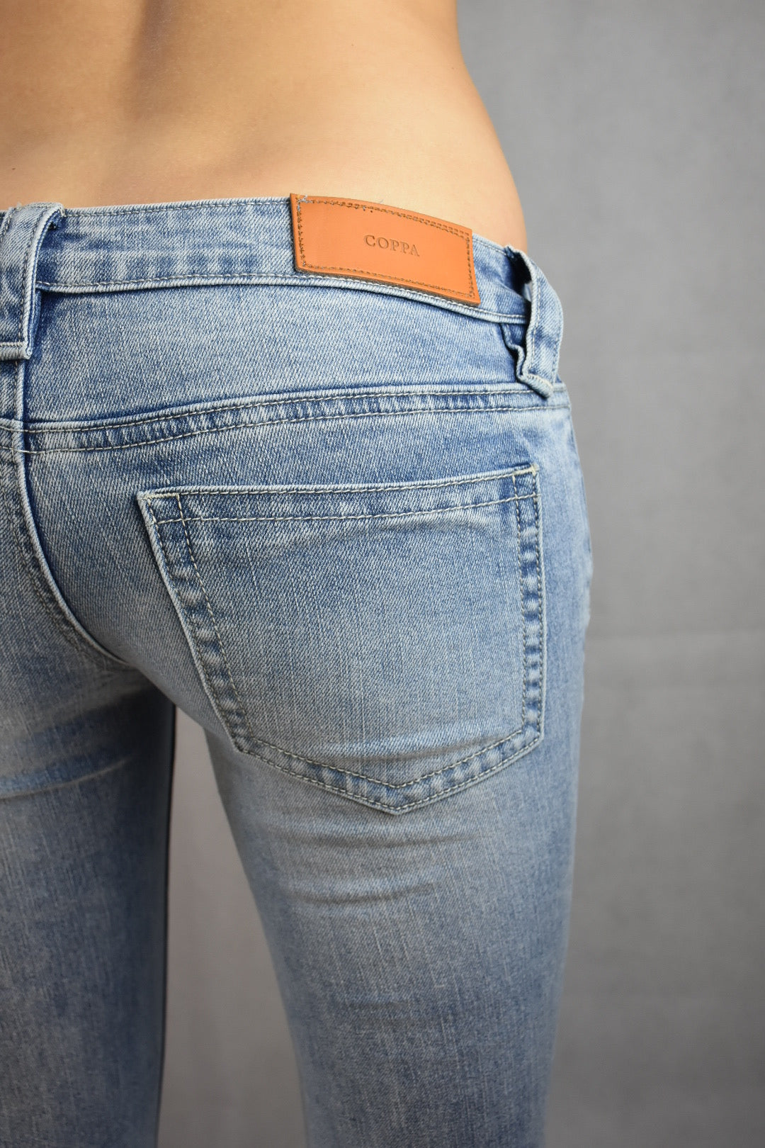 Ultra-Low Rise Bootcut Jeans – Stone Wash